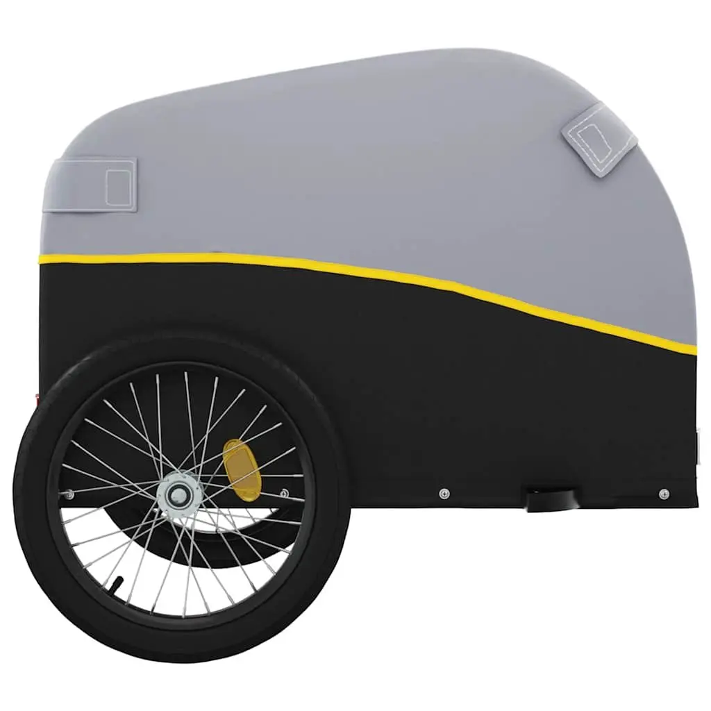 Bike Trailer Iron 45 kg Load Capacity Yellow Cargo Cart Bicycle Hauling