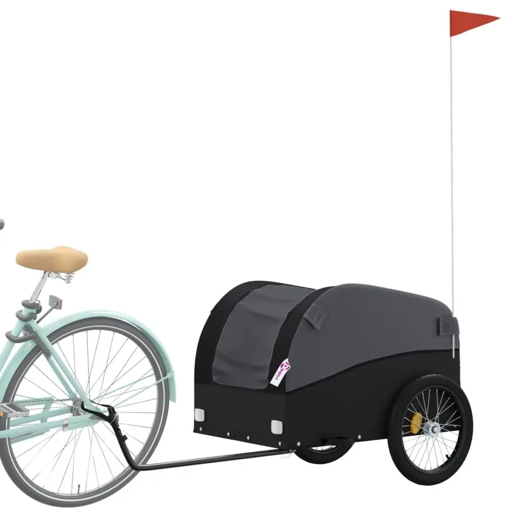 Bike Trailer for Cycling Black Heavy Duty Cargo Cart 45kg Capacity