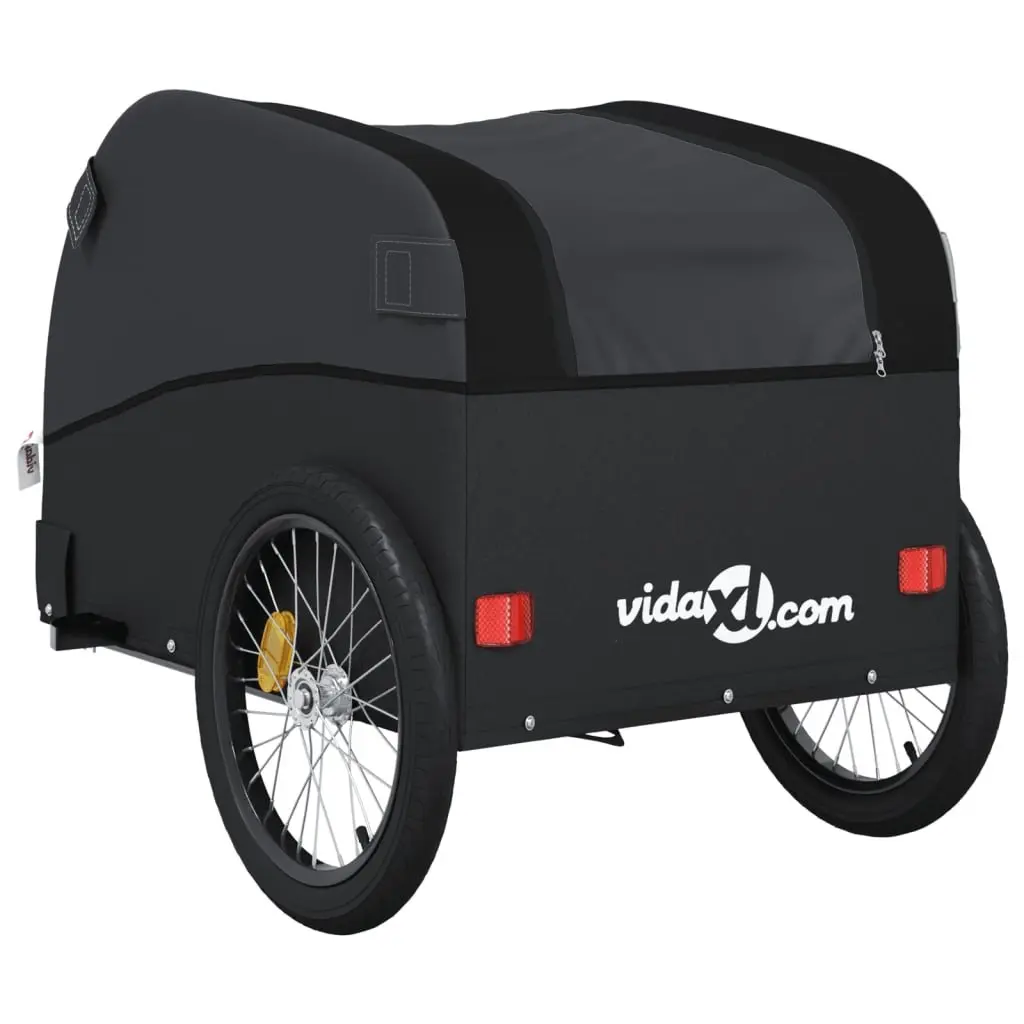 Bike Trailer for Cycling Black Heavy Duty Cargo Cart 45kg Capacity