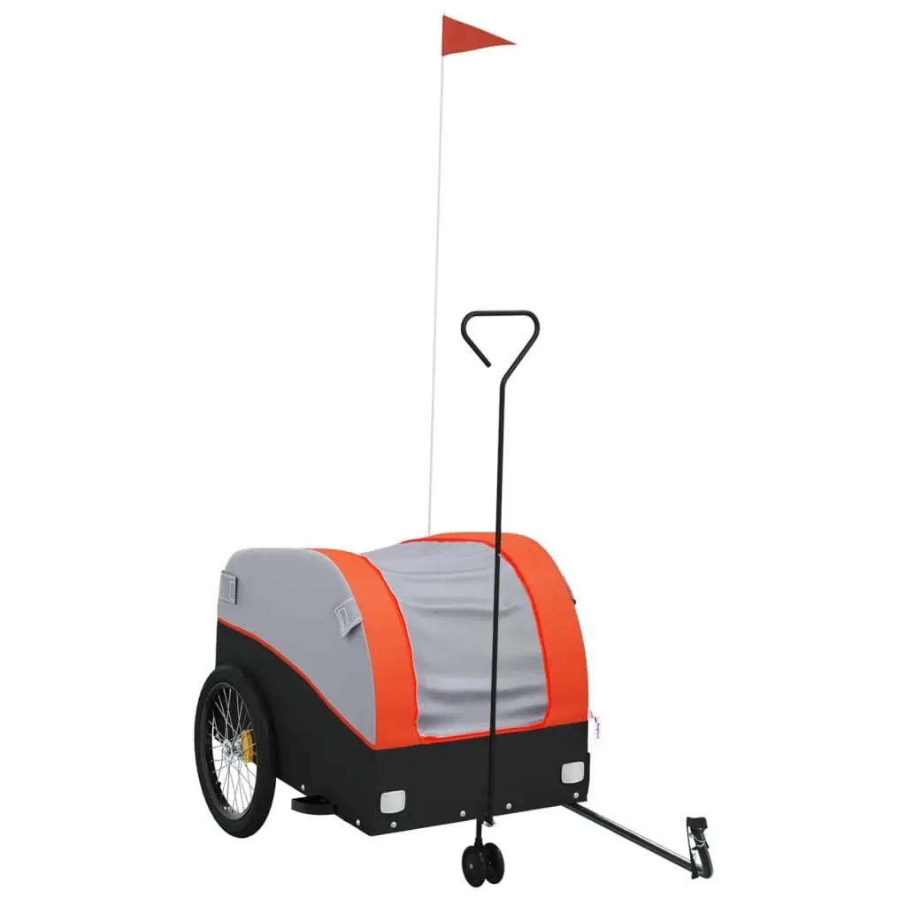 Bike Trailer for Cycling 45 kg Load Capacity Iron Orange