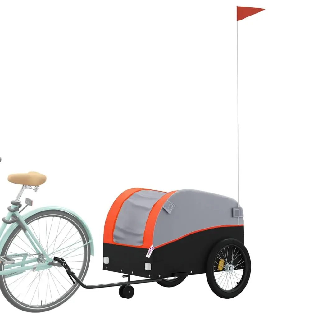 Bike Trailer for Cycling 45 kg Load Capacity Iron Orange