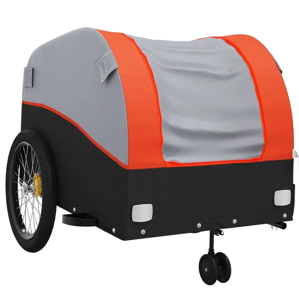 Bike Trailer for Cycling 45 kg Load Capacity Iron Orange