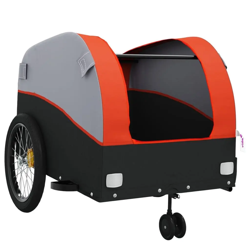 Bike Trailer for Cycling 45 kg Load Capacity Iron Orange