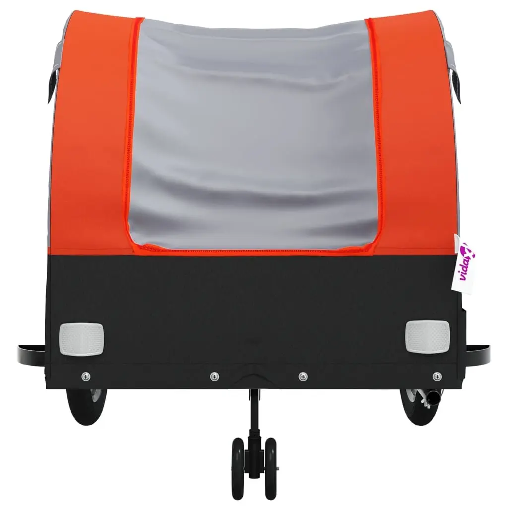 Bike Trailer for Cycling 45 kg Load Capacity Iron Orange