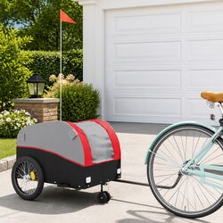 45kg Capacity Red Iron Bike Cargo Trailer with Tow Bar