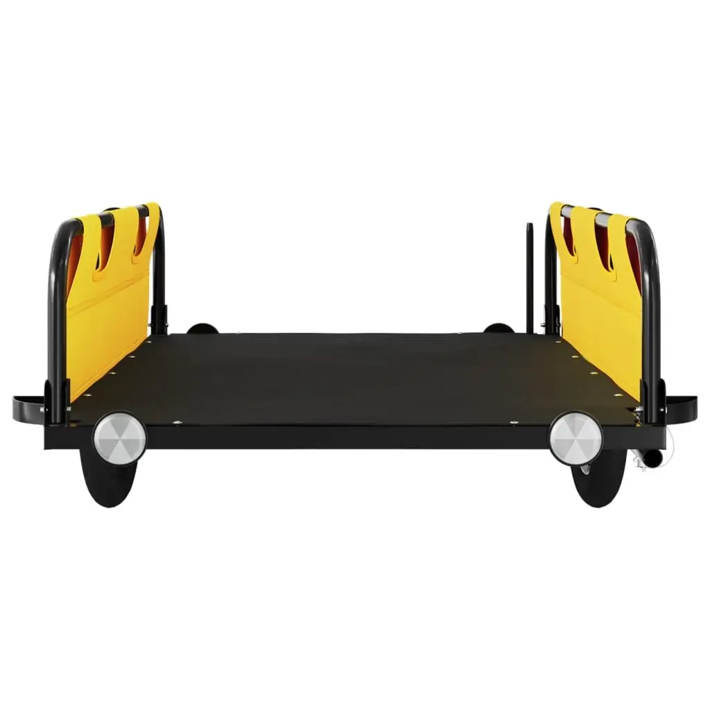 Bike Trailer Yellow Oxford Fabric Iron Frame Cargo Cart Bicycle Transport