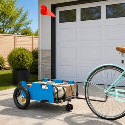 Bike Trailer with Blue Oxford Fabric - Specs and Details