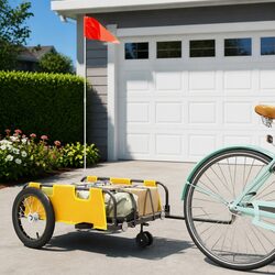 Specifications of Yellow Bicycle Cargo Trailer with Iron Frame