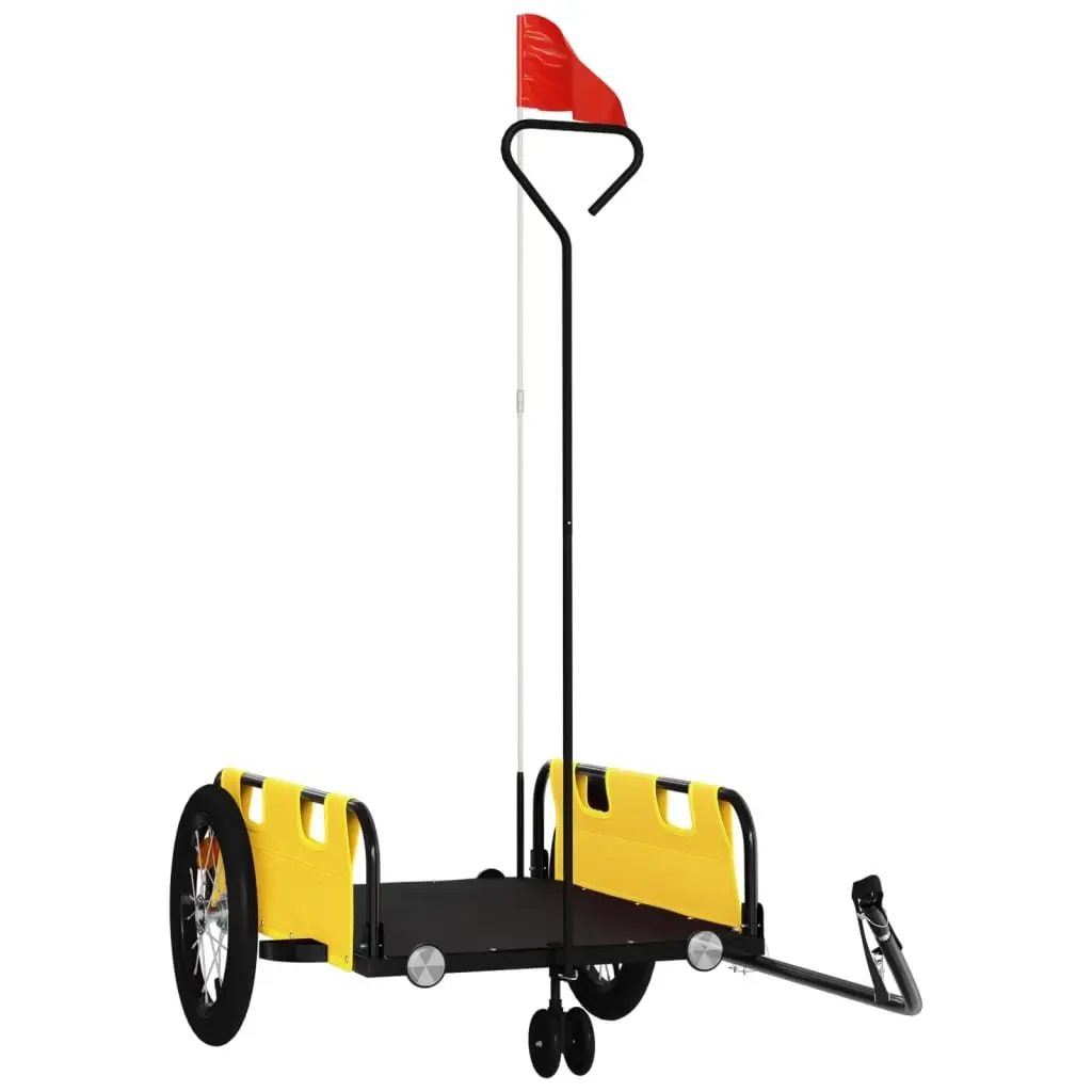Yellow Bicycle Cargo Trailer with Iron Frame