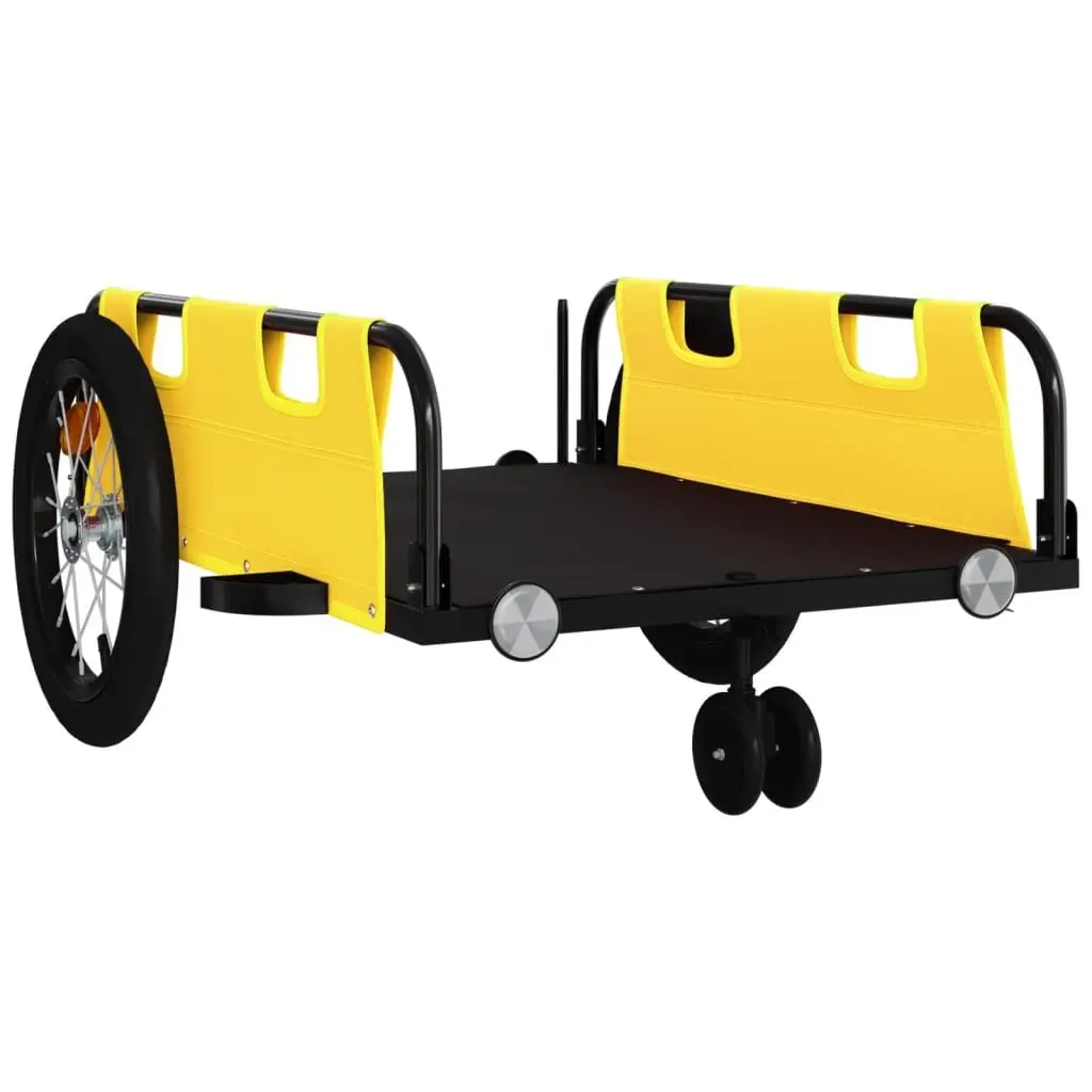 Yellow Bicycle Cargo Trailer with Iron Frame