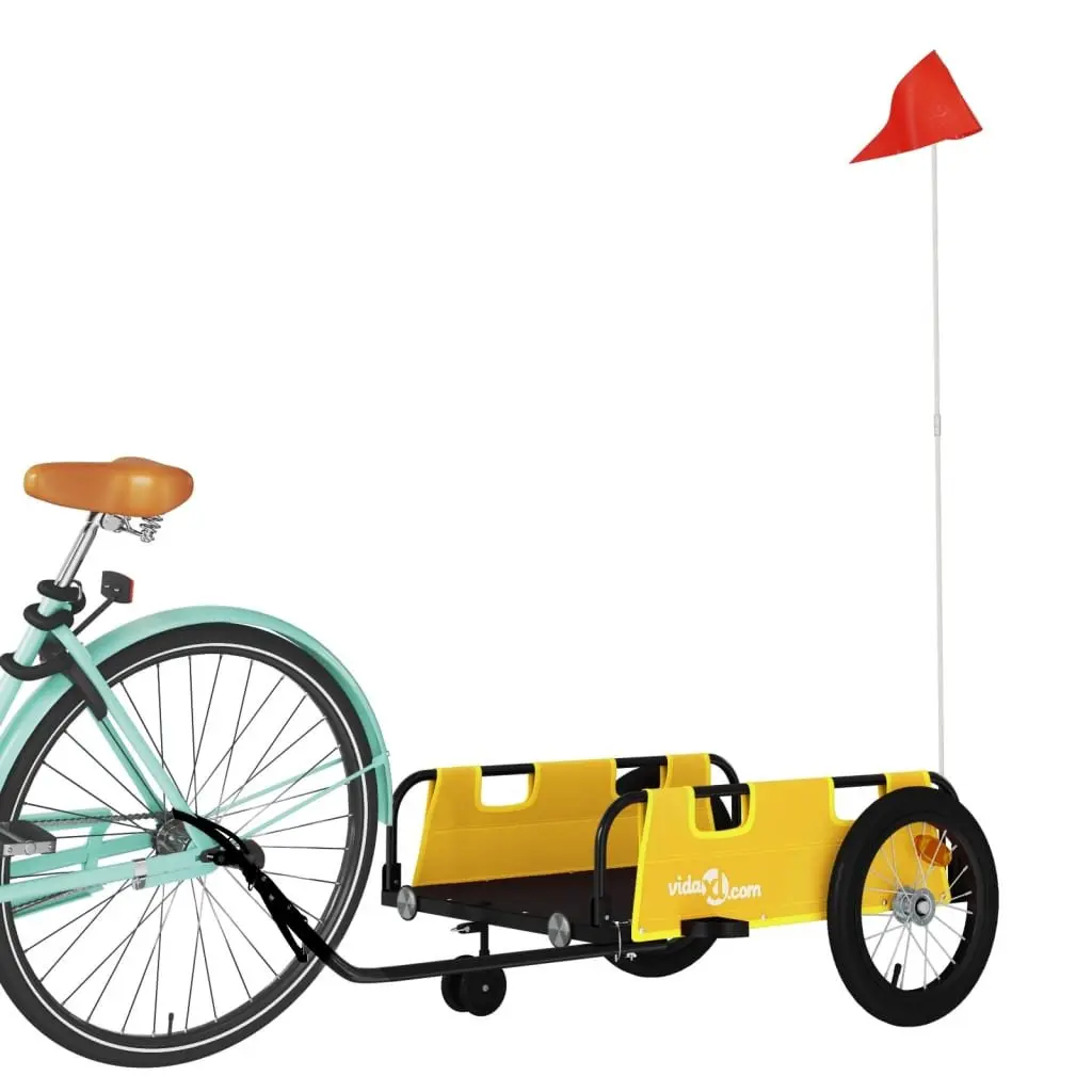 Yellow Bicycle Cargo Trailer with Iron Frame