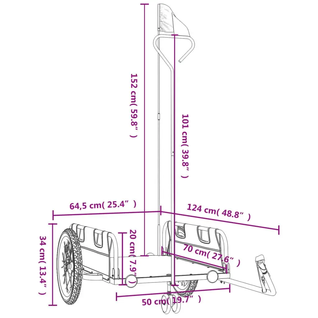 Yellow Bicycle Cargo Trailer with Iron Frame