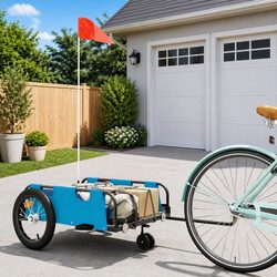 Specifications of Blue Oxford Fabric Bike Trailer with Iron Frame