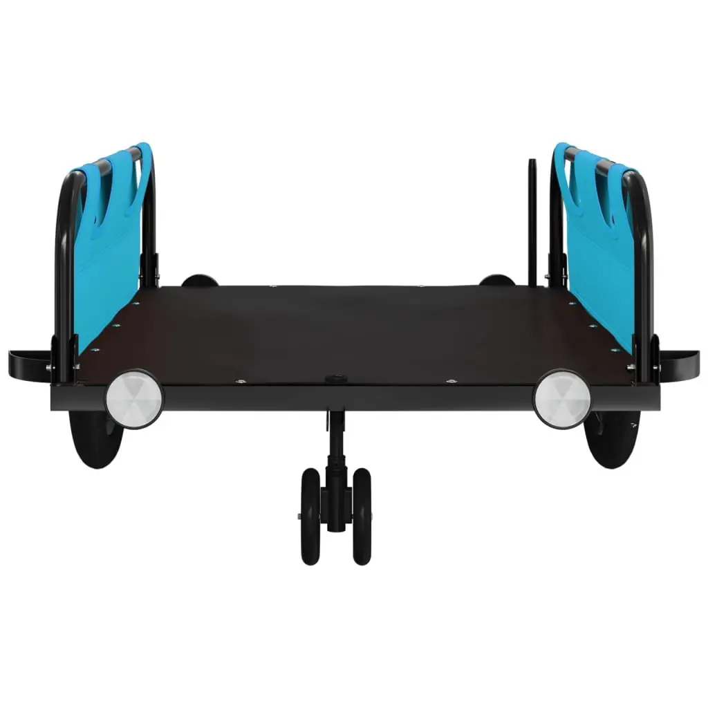 Bike Trailer for Bicycle Transport Blue Oxford Fabric Iron Frame