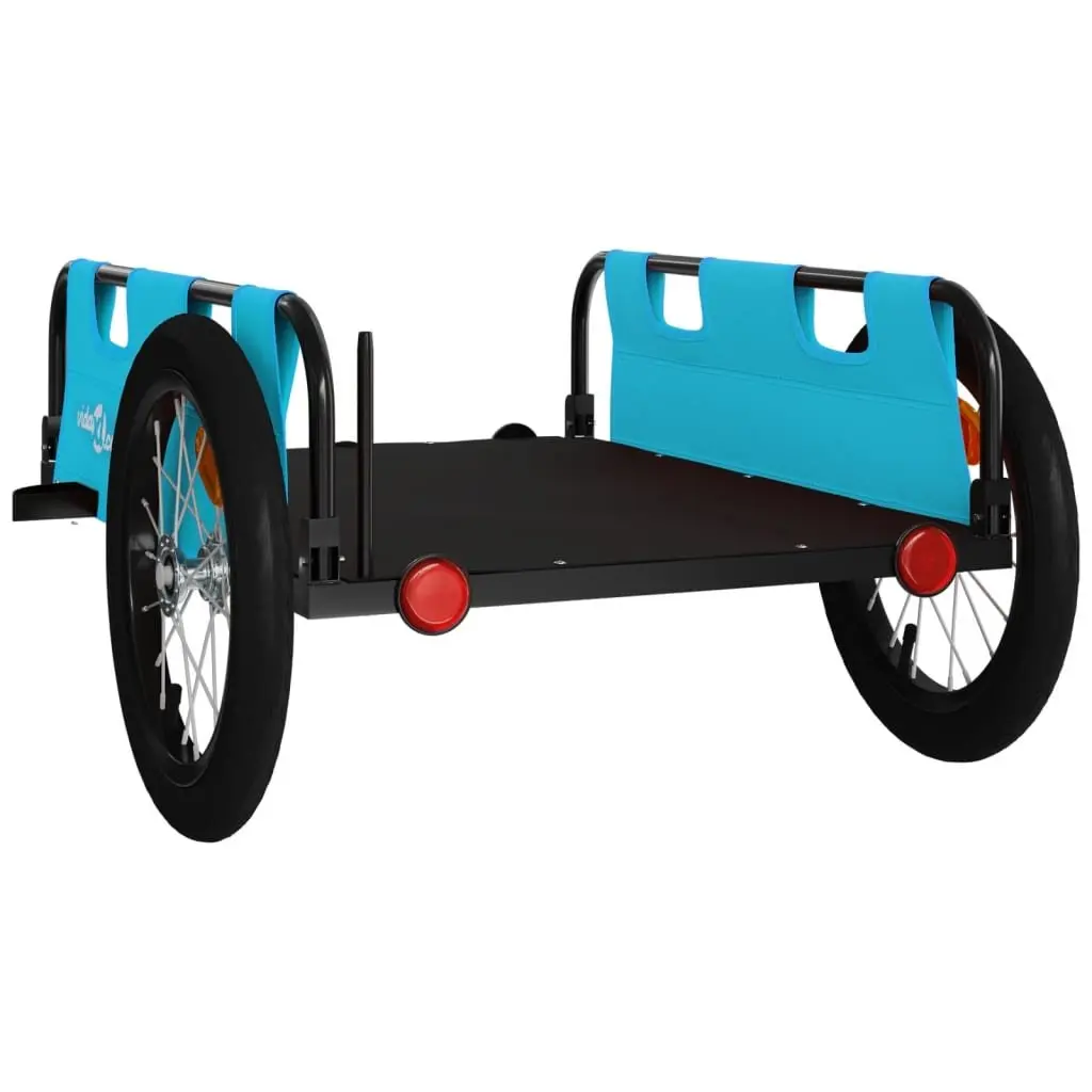 Bike Trailer for Bicycle Transport Blue Oxford Fabric Iron Frame