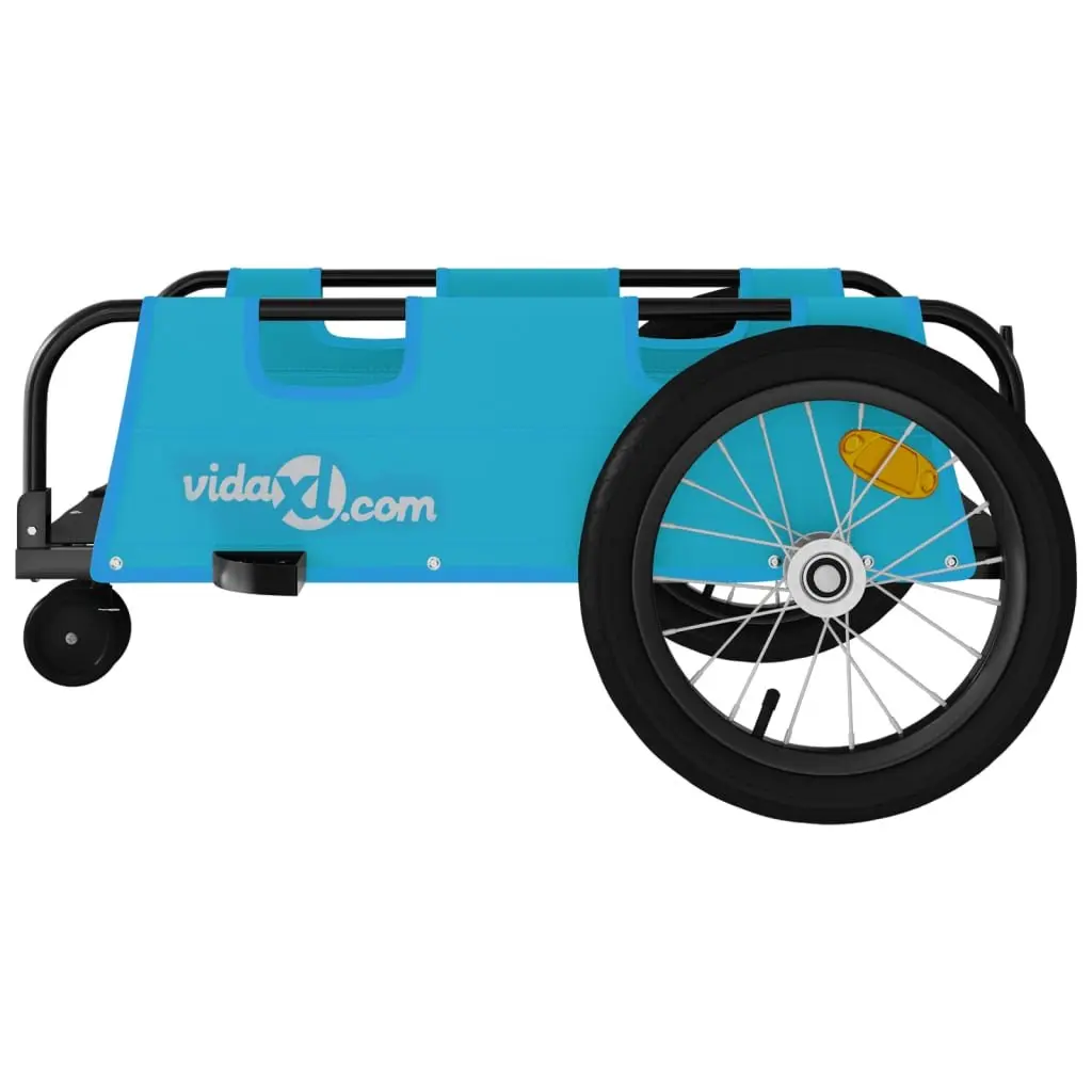 Bike Trailer for Bicycle Transport Blue Oxford Fabric Iron Frame