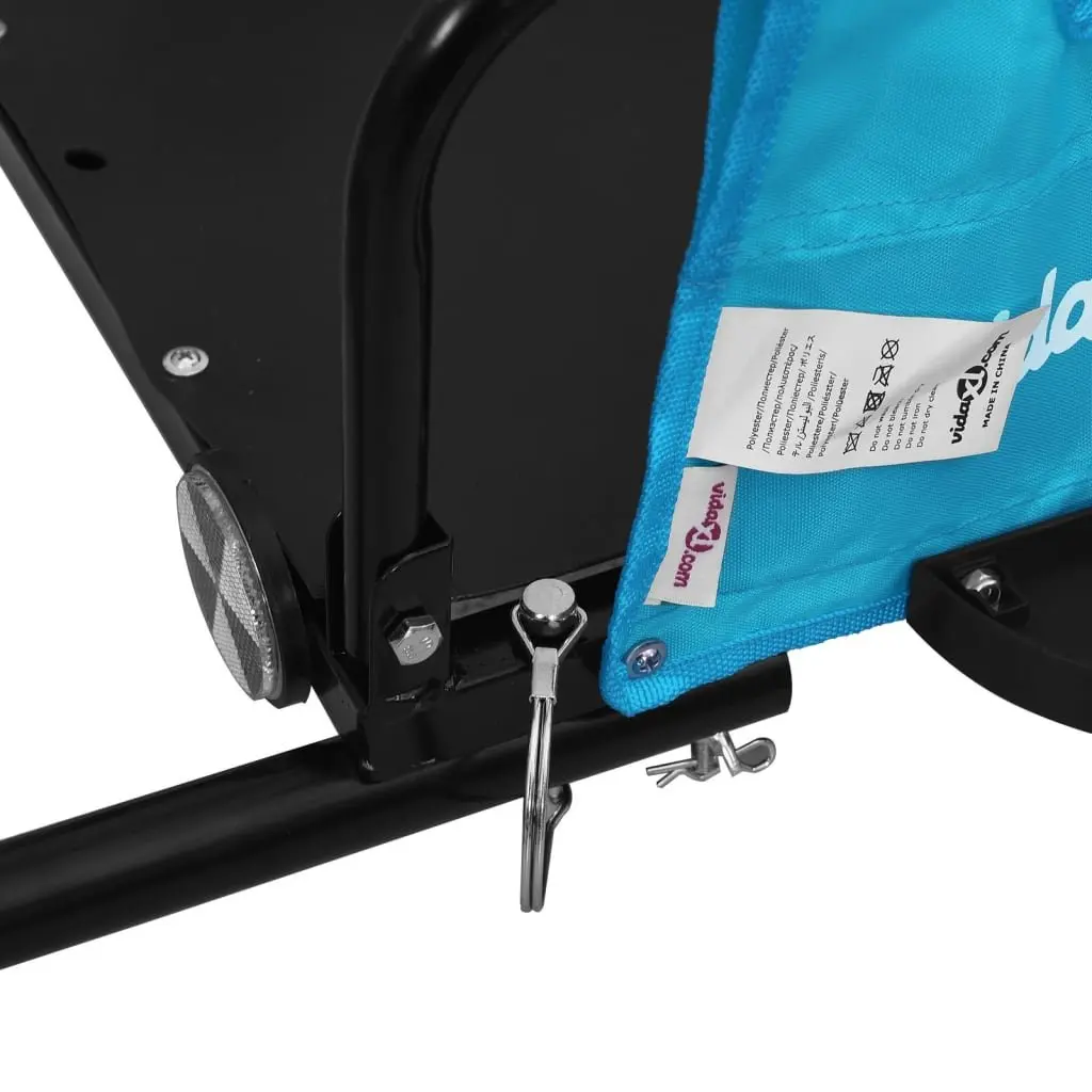 Bike Trailer for Bicycle Transport Blue Oxford Fabric Iron Frame