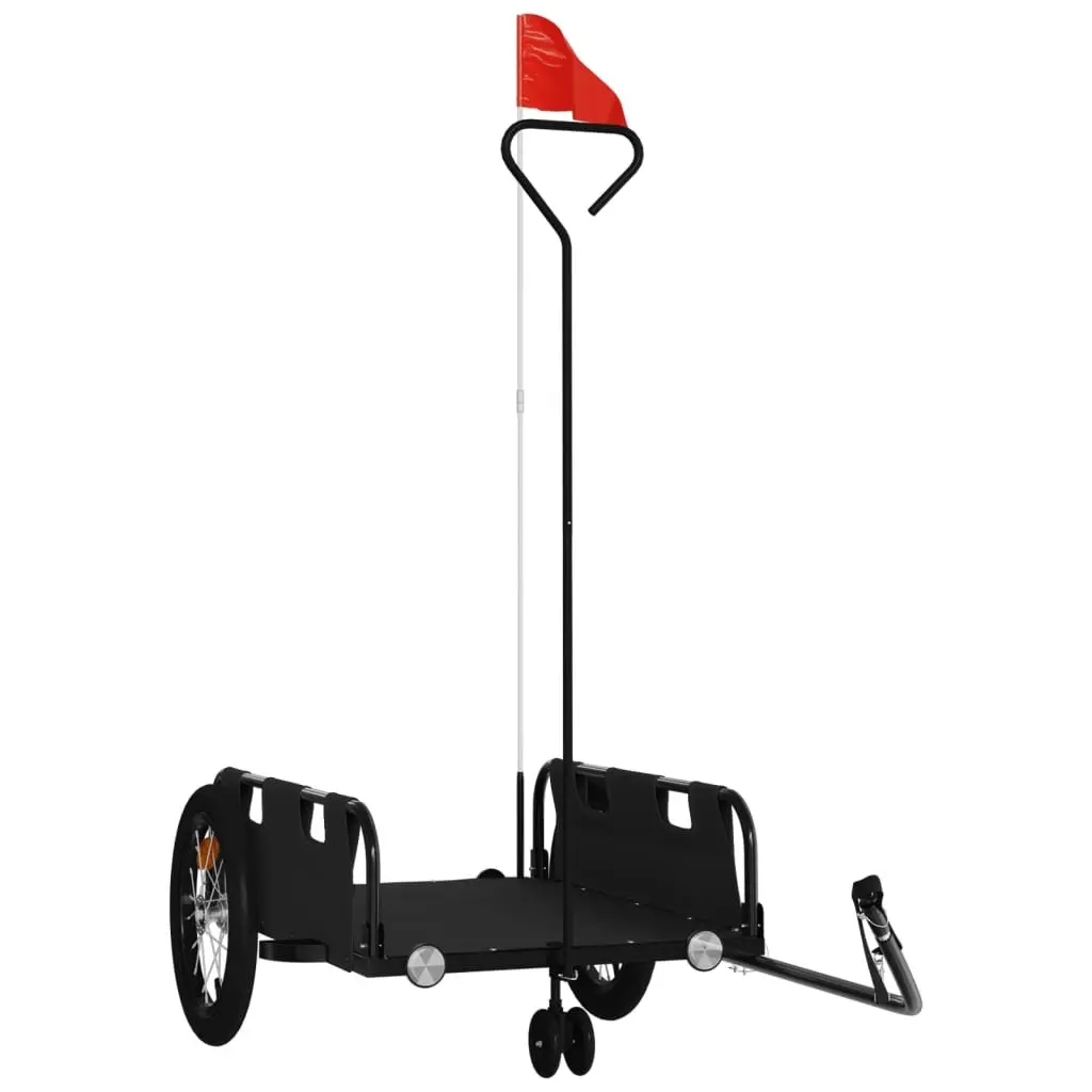Bike Trailer for Cycling Black Oxford Fabric Iron Frame 2 Wheels