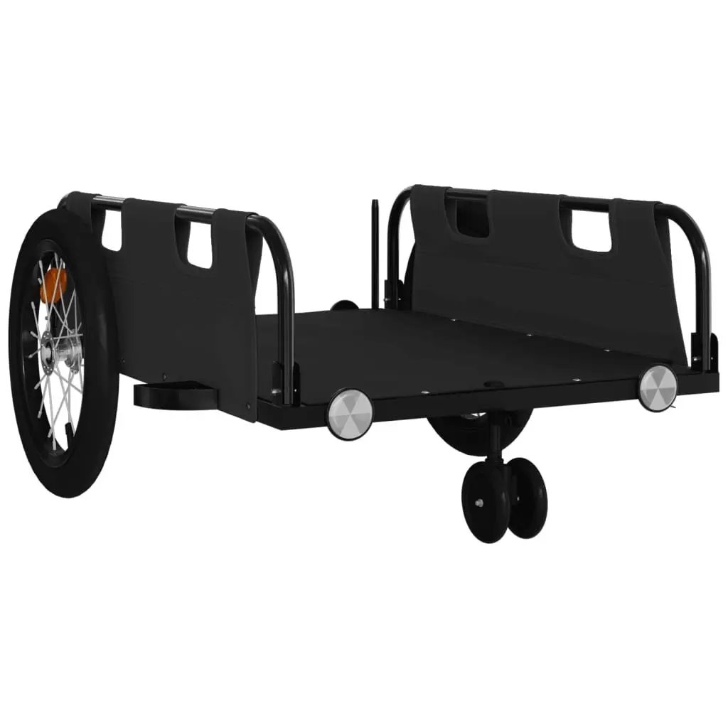 Bike Trailer for Cycling Black Oxford Fabric Iron Frame 2 Wheels