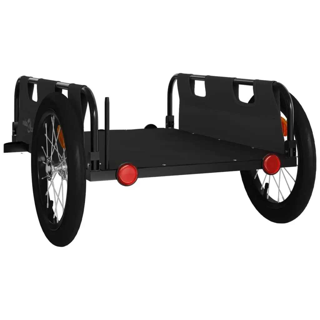 Bike Trailer for Cycling Black Oxford Fabric Iron Frame 2 Wheels