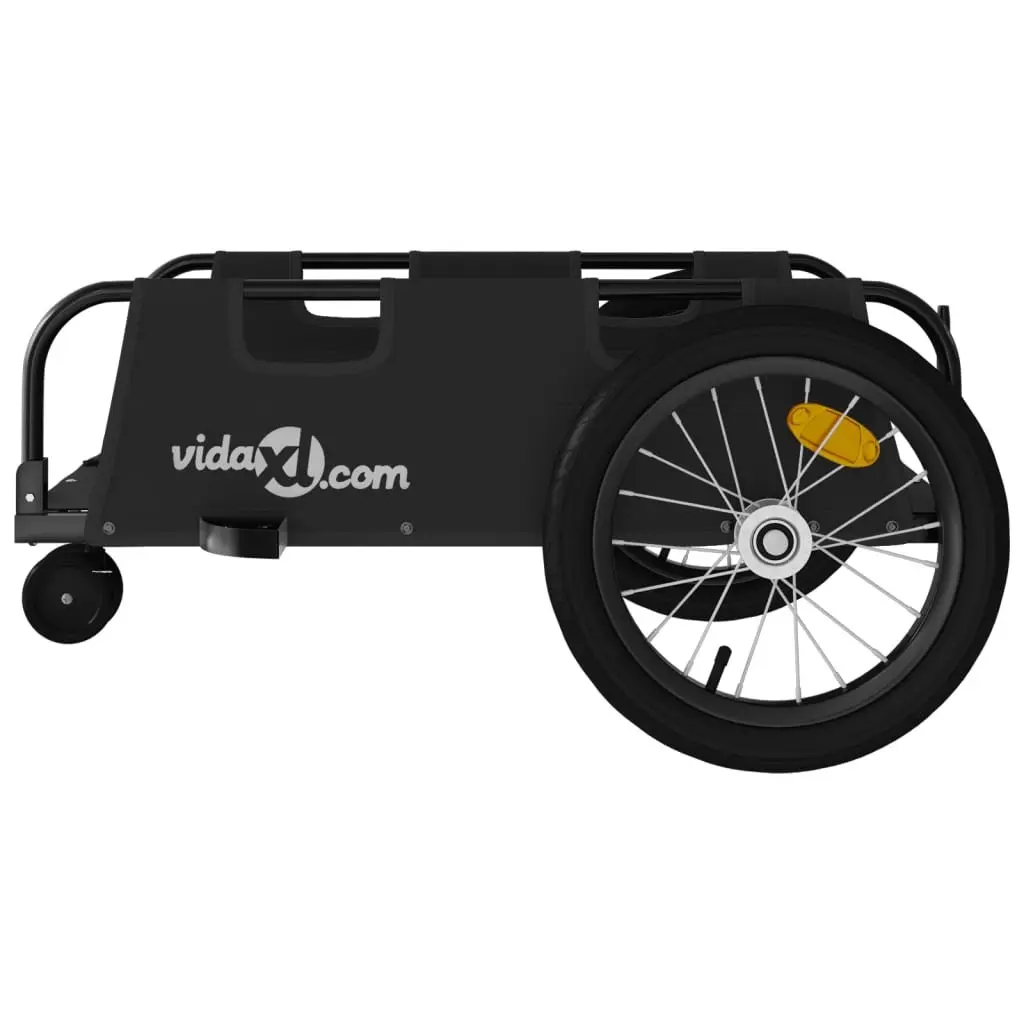 Bike Trailer for Cycling Black Oxford Fabric Iron Frame 2 Wheels