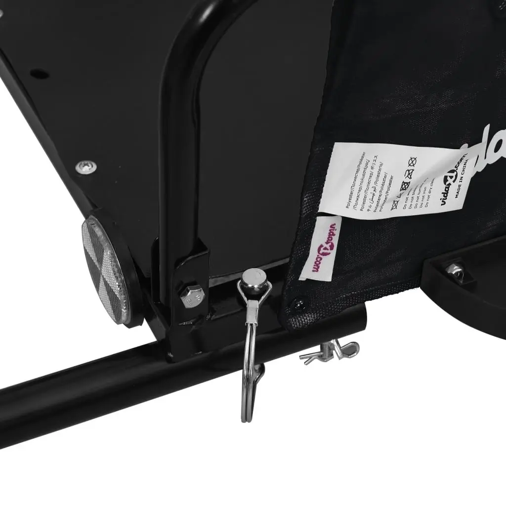 Bike Trailer for Cycling Black Oxford Fabric Iron Frame 2 Wheels