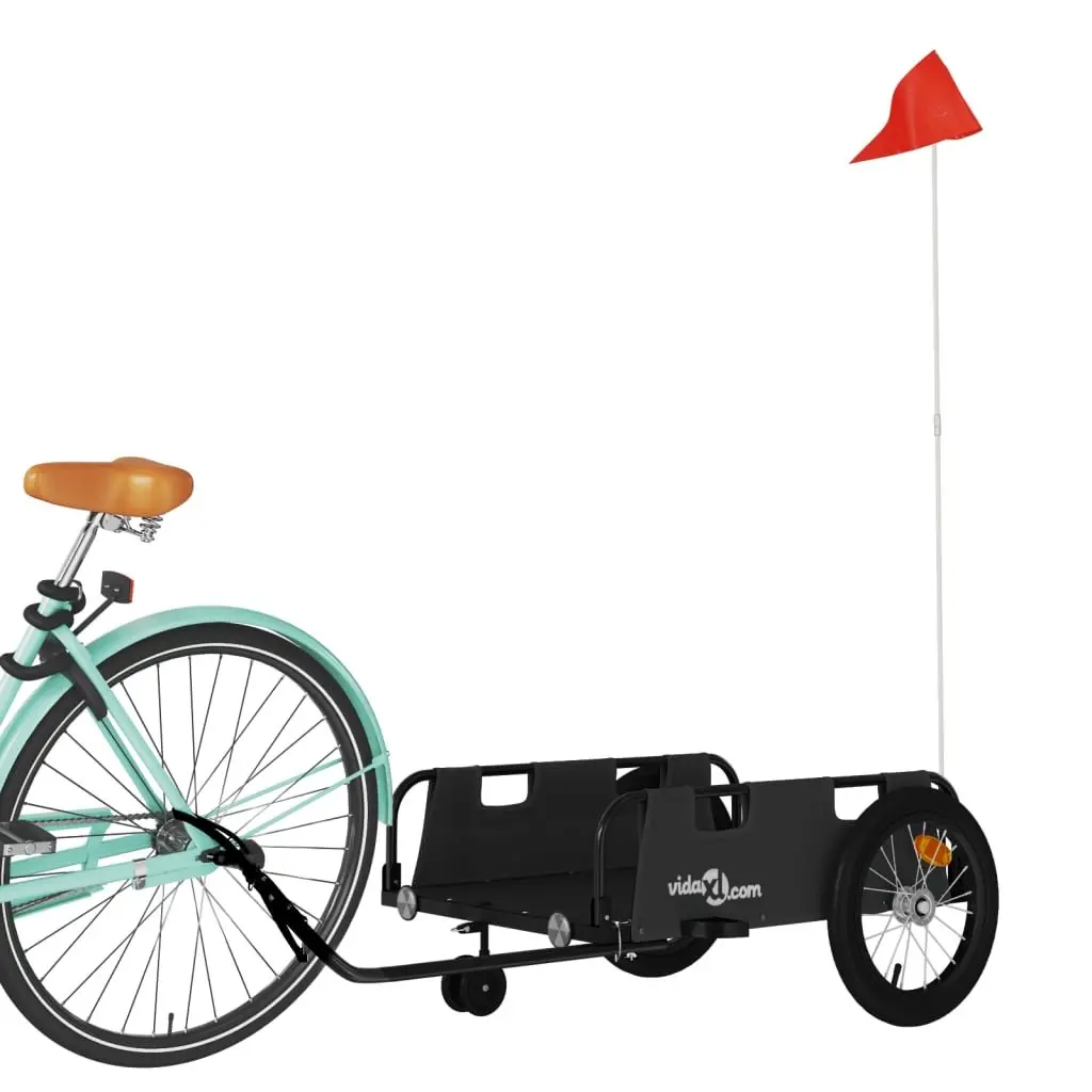 Bike Trailer for Cycling Black Oxford Fabric Iron Frame 2 Wheels