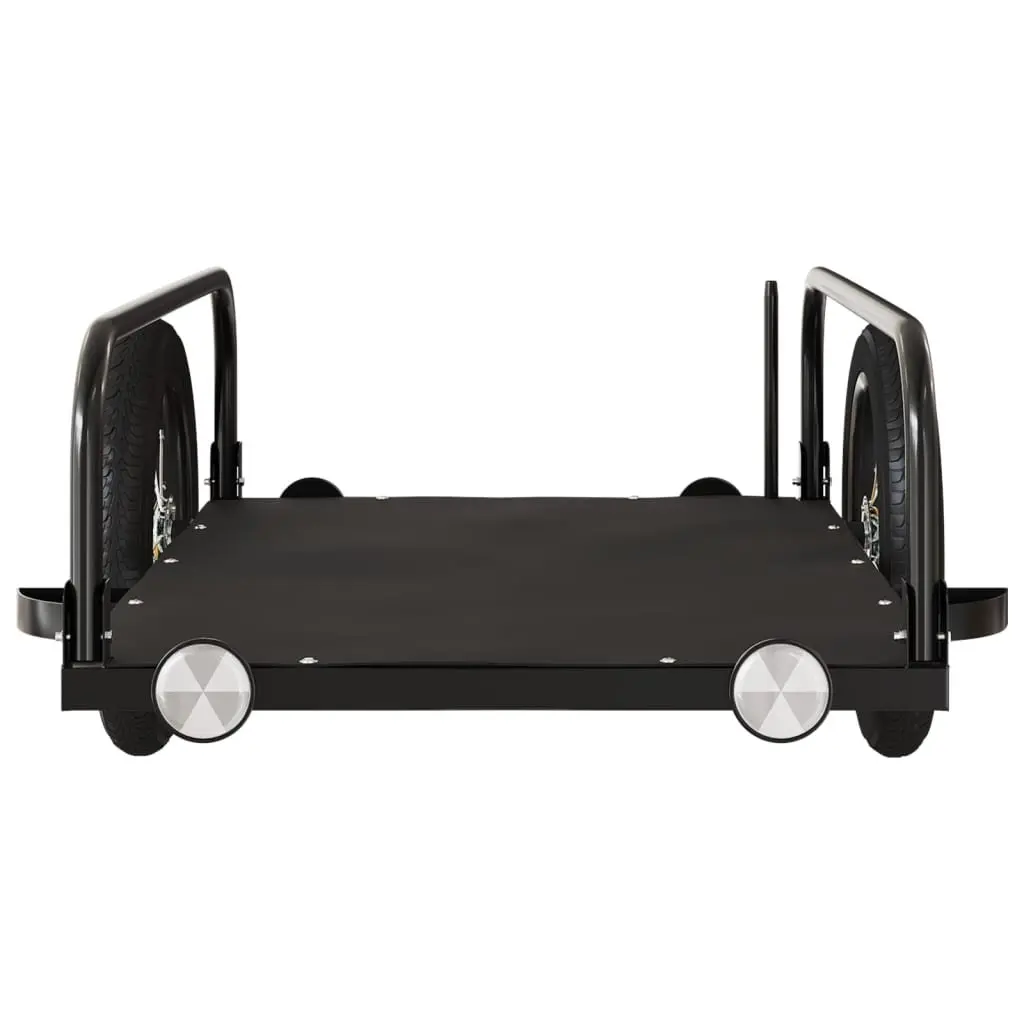 Bike Trailer for Cycling Black Iron Heavy Duty Cargo Cart 122 x 53 x 31 cm