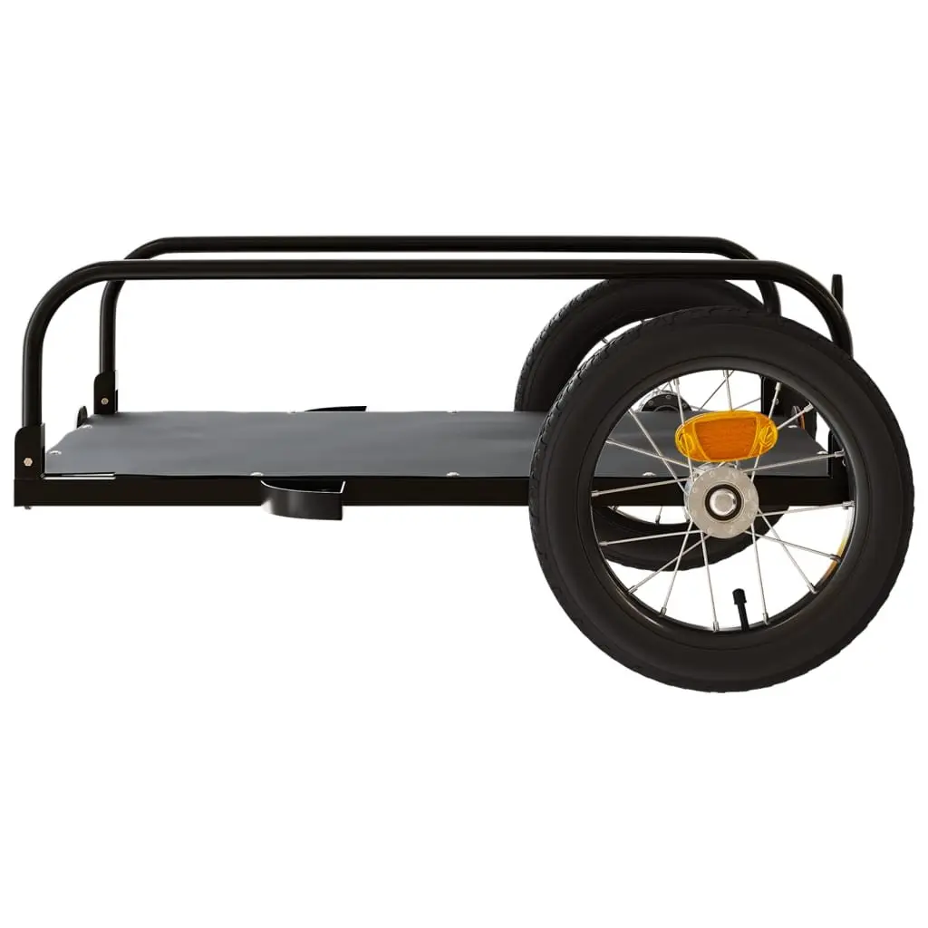 Bike Trailer for Cycling Black Iron Heavy Duty Cargo Cart 122 x 53 x 31 cm