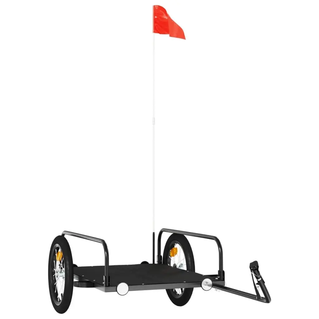 Bike Trailer for Cycling Heavy Duty Iron Frame Black 126 x 63 x 34 cm