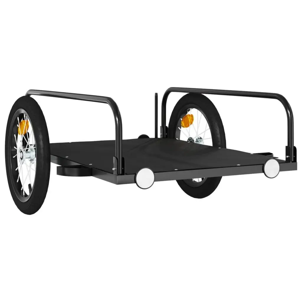 Bike Trailer for Cycling Heavy Duty Iron Frame Black 126 x 63 x 34 cm