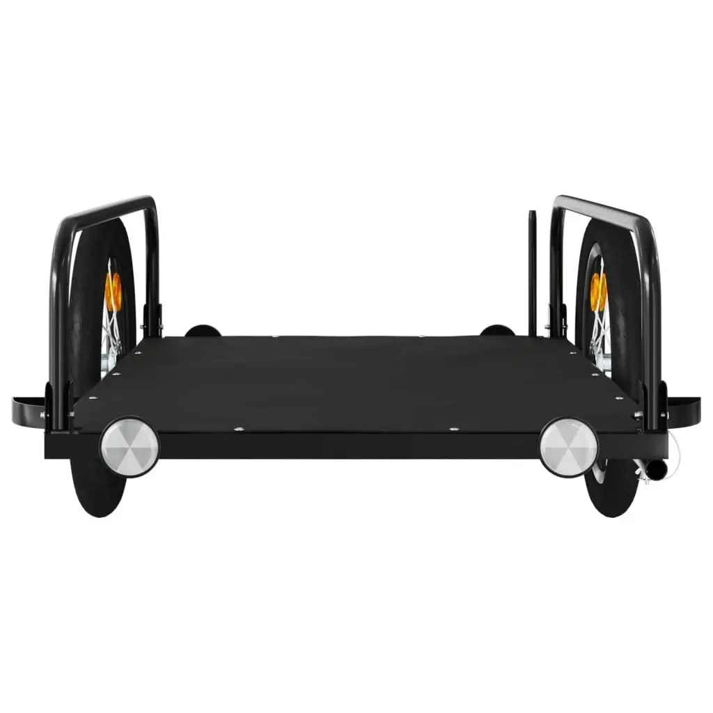 Bike Trailer for Cycling Heavy Duty Iron Frame Black 126 x 63 x 34 cm