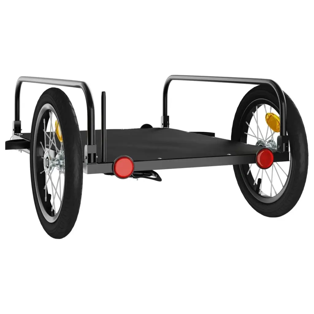 Bike Trailer for Cycling Heavy Duty Iron Frame Black 126 x 63 x 34 cm
