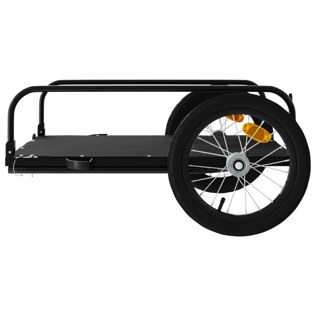 Bike Trailer for Cycling Heavy Duty Iron Frame Black 126 x 63 x 34 cm