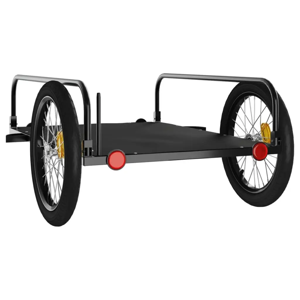 Bike Trailer Black Iron Heavy Duty Cargo Cart Bicycle Hauling Luggage Transport