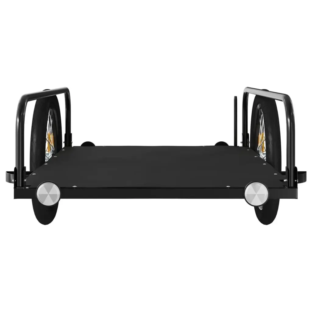 Bike Trailer Black Iron Heavy Duty Cargo Cart Bicycle Hauling Luggage Transport