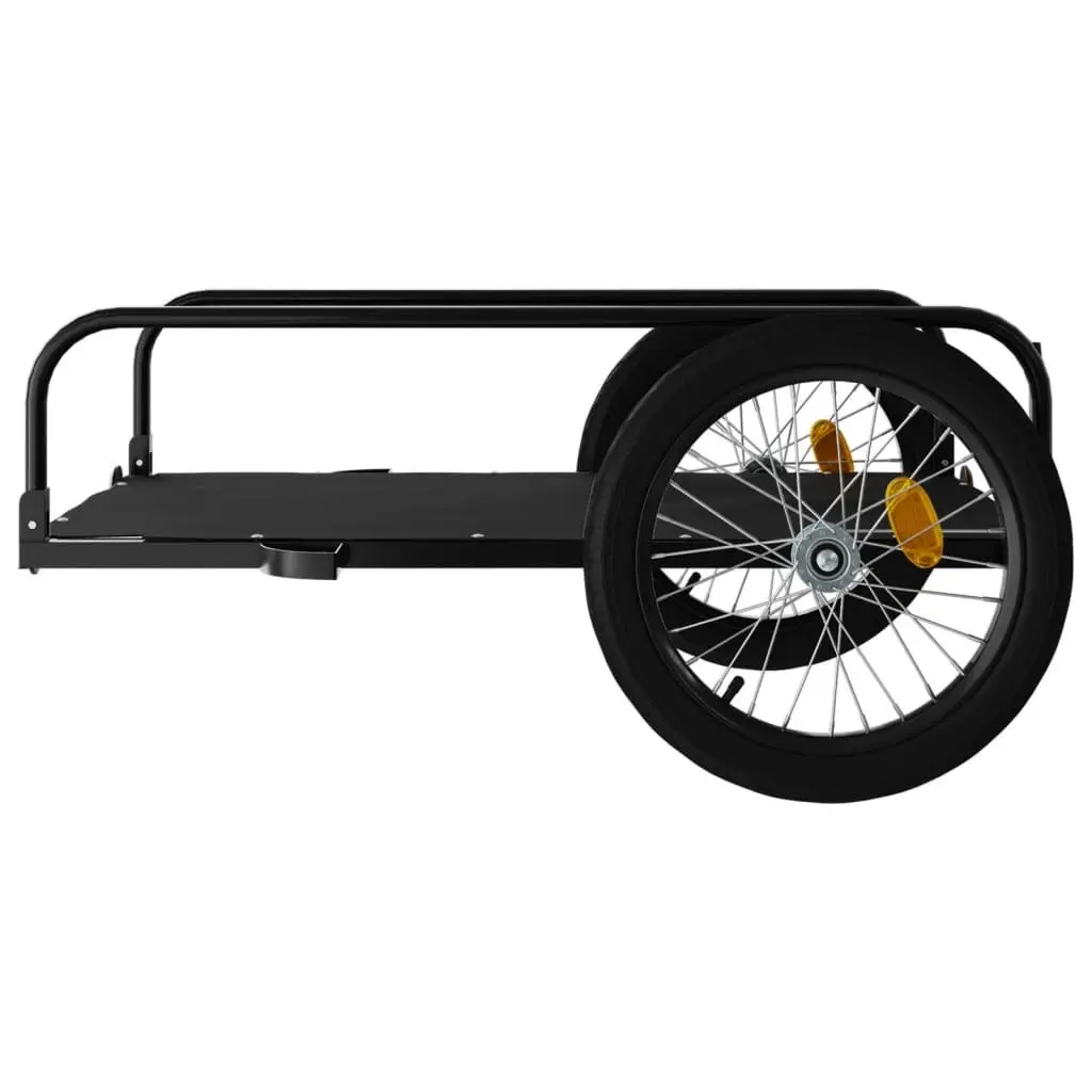Bike Trailer Black Iron Heavy Duty Cargo Cart Bicycle Hauling Luggage Transport