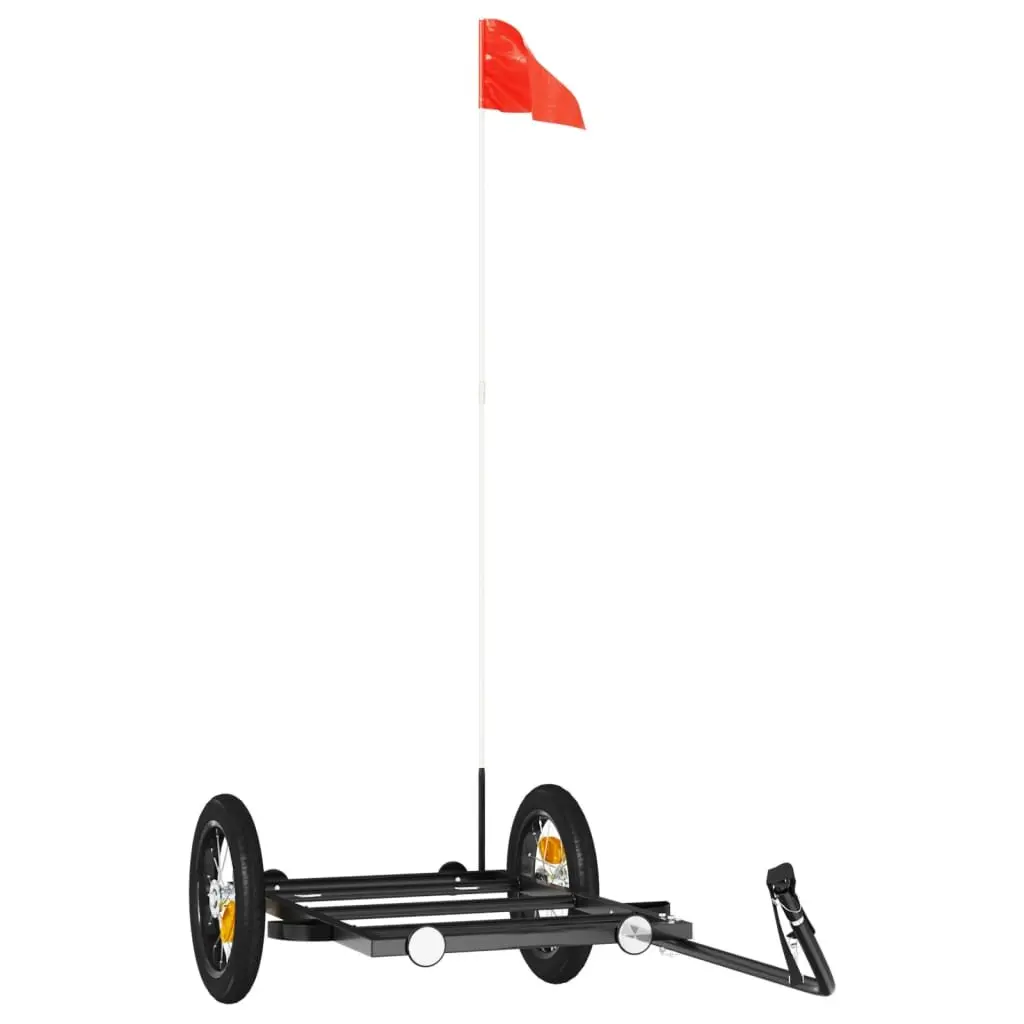 Bike Trailer for Transporting Goods Black Iron Heavy Duty 122 x 53 x 28 cm