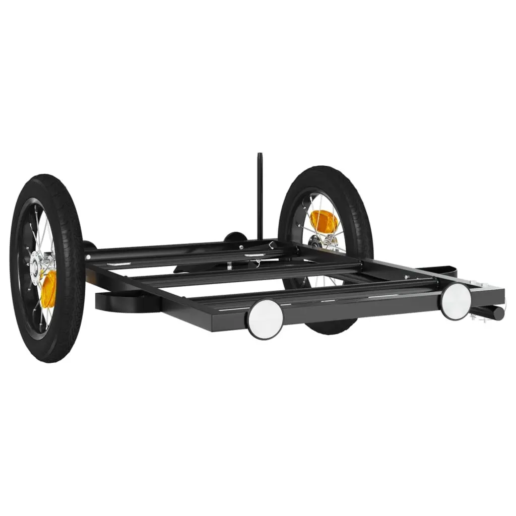 Bike Trailer for Transporting Goods Black Iron Heavy Duty 122 x 53 x 28 cm