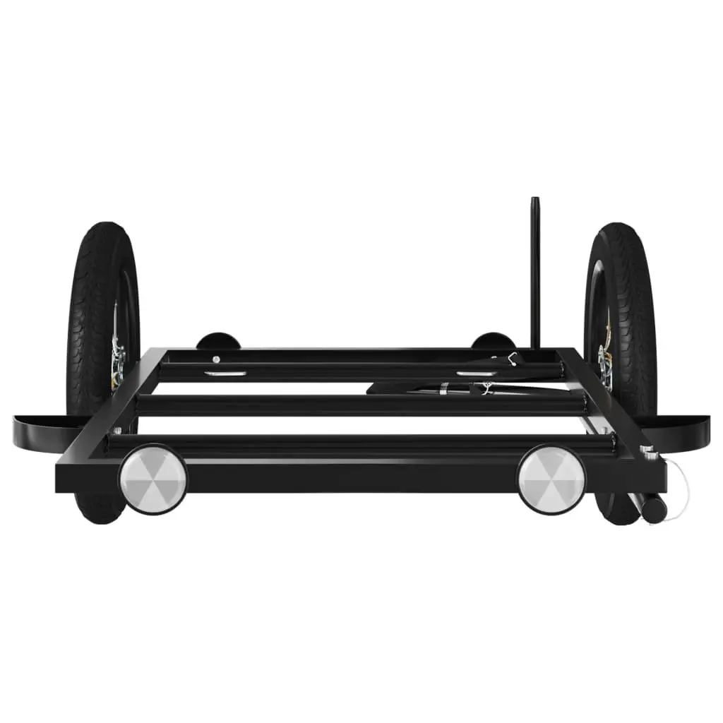 Bike Trailer for Transporting Goods Black Iron Heavy Duty 122 x 53 x 28 cm