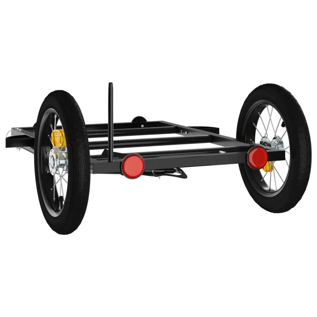 Bike Trailer for Transporting Goods Black Iron Heavy Duty 122 x 53 x 28 cm