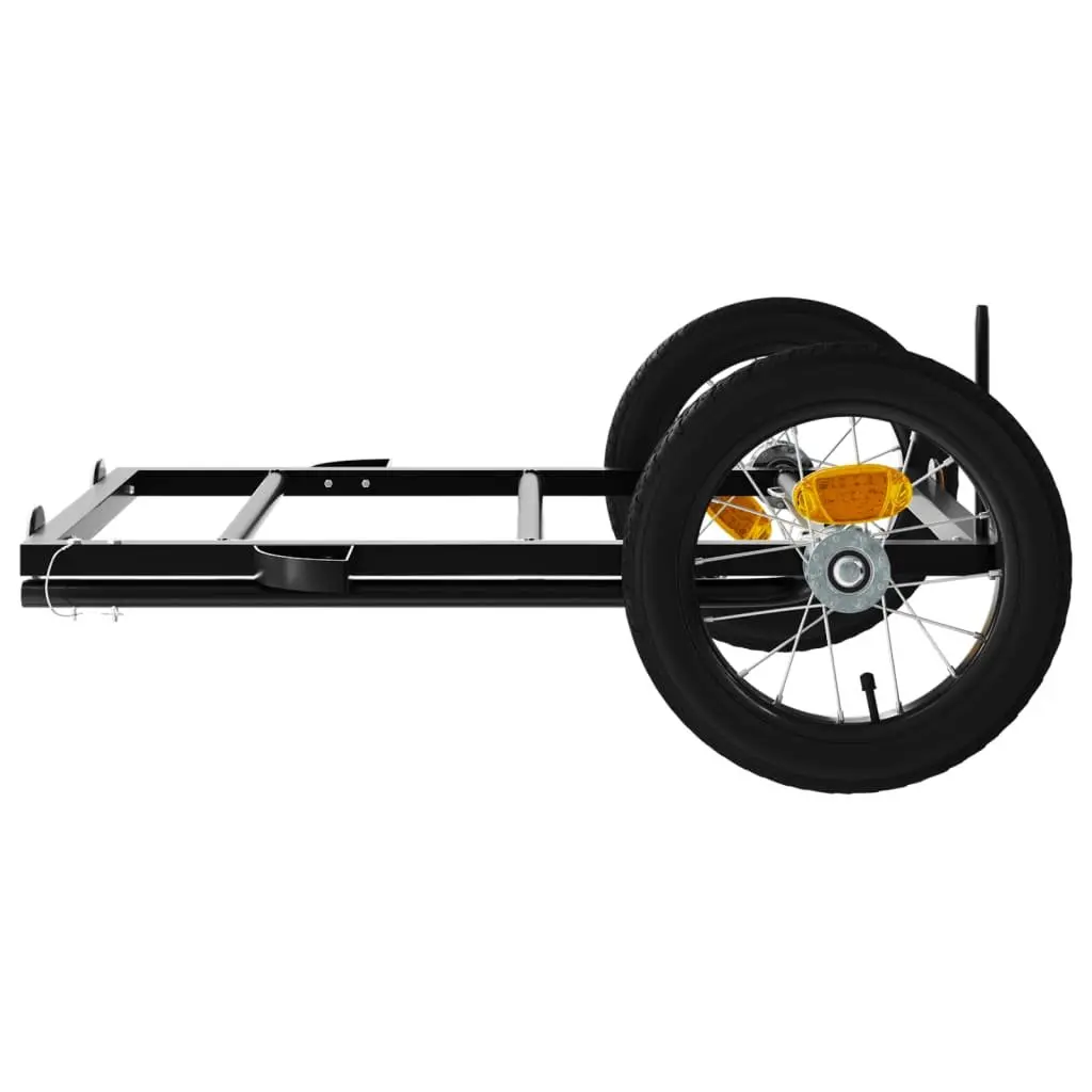 Bike Trailer for Transporting Goods Black Iron Heavy Duty 122 x 53 x 28 cm