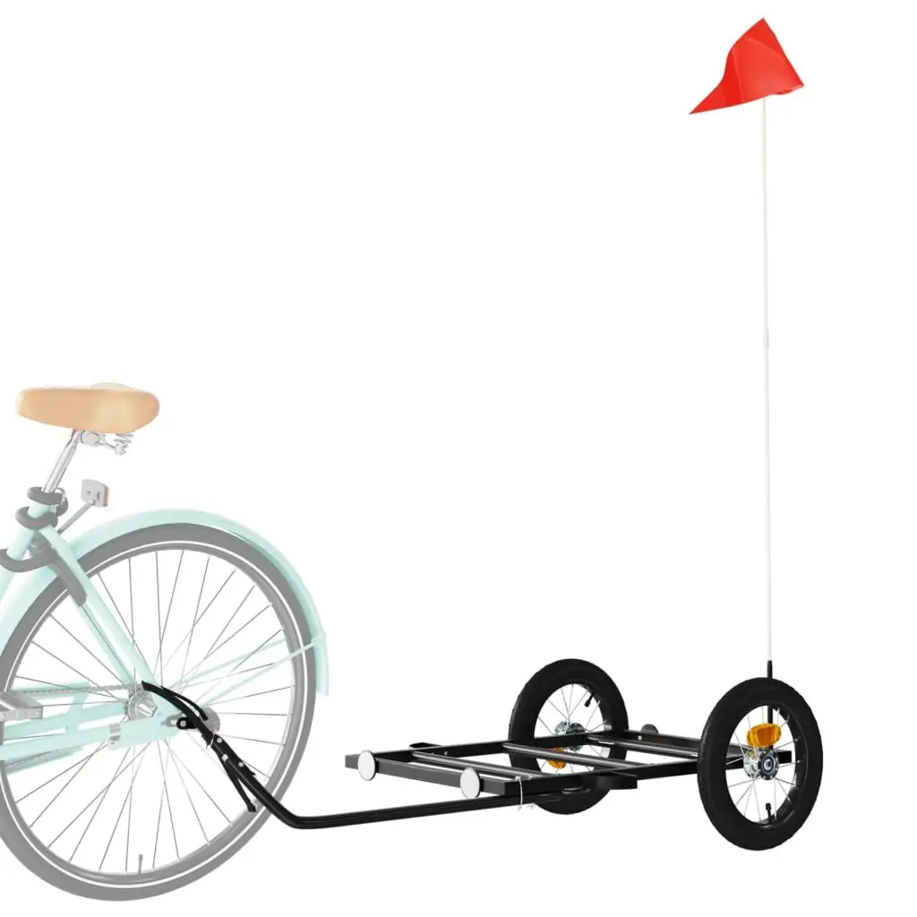 Bike Trailer for Transporting Goods Black Iron Heavy Duty 122 x 53 x 28 cm