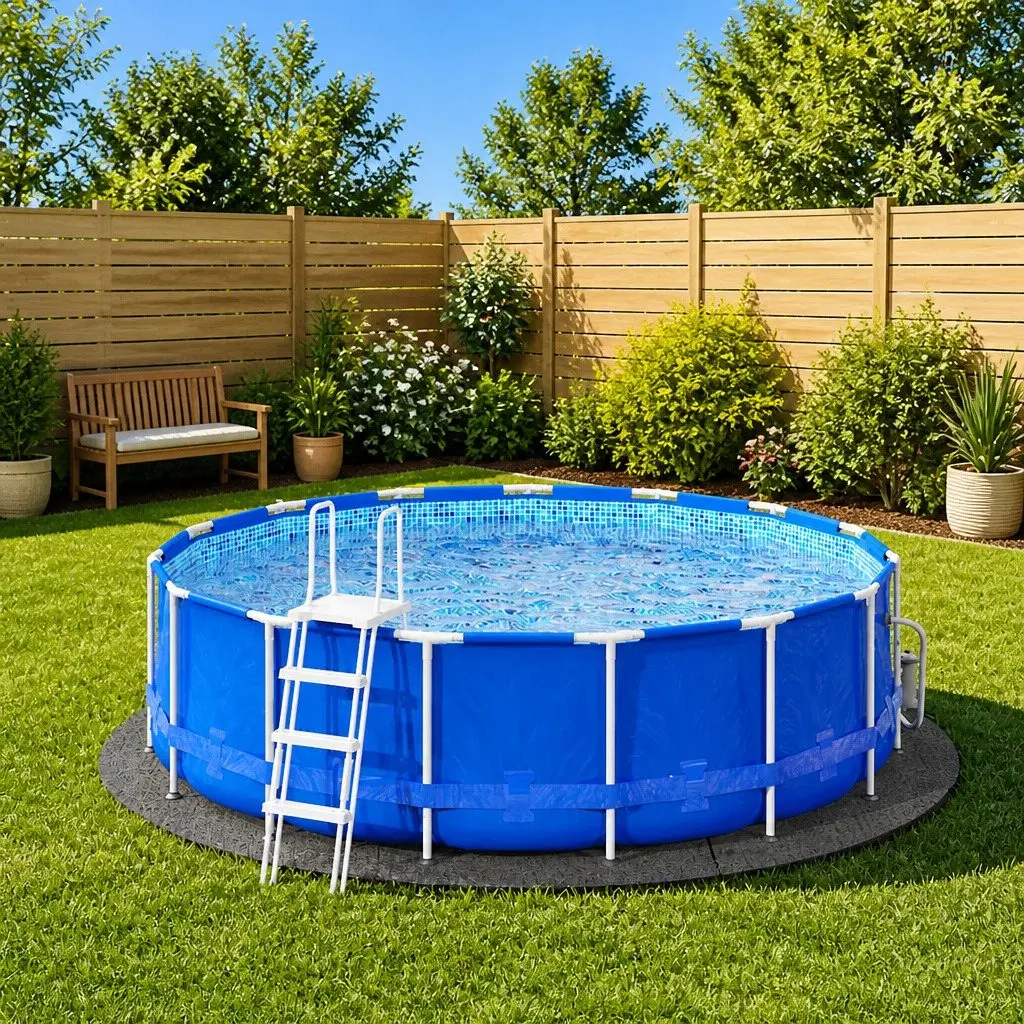Pool Ground Cloth for Swimming Pool Ø366 cm Polyester Geotextile 3 Piece