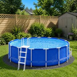 Pool Ground Cloth Light Grey Circular Ø458 cm Polyester Geotextile Protective