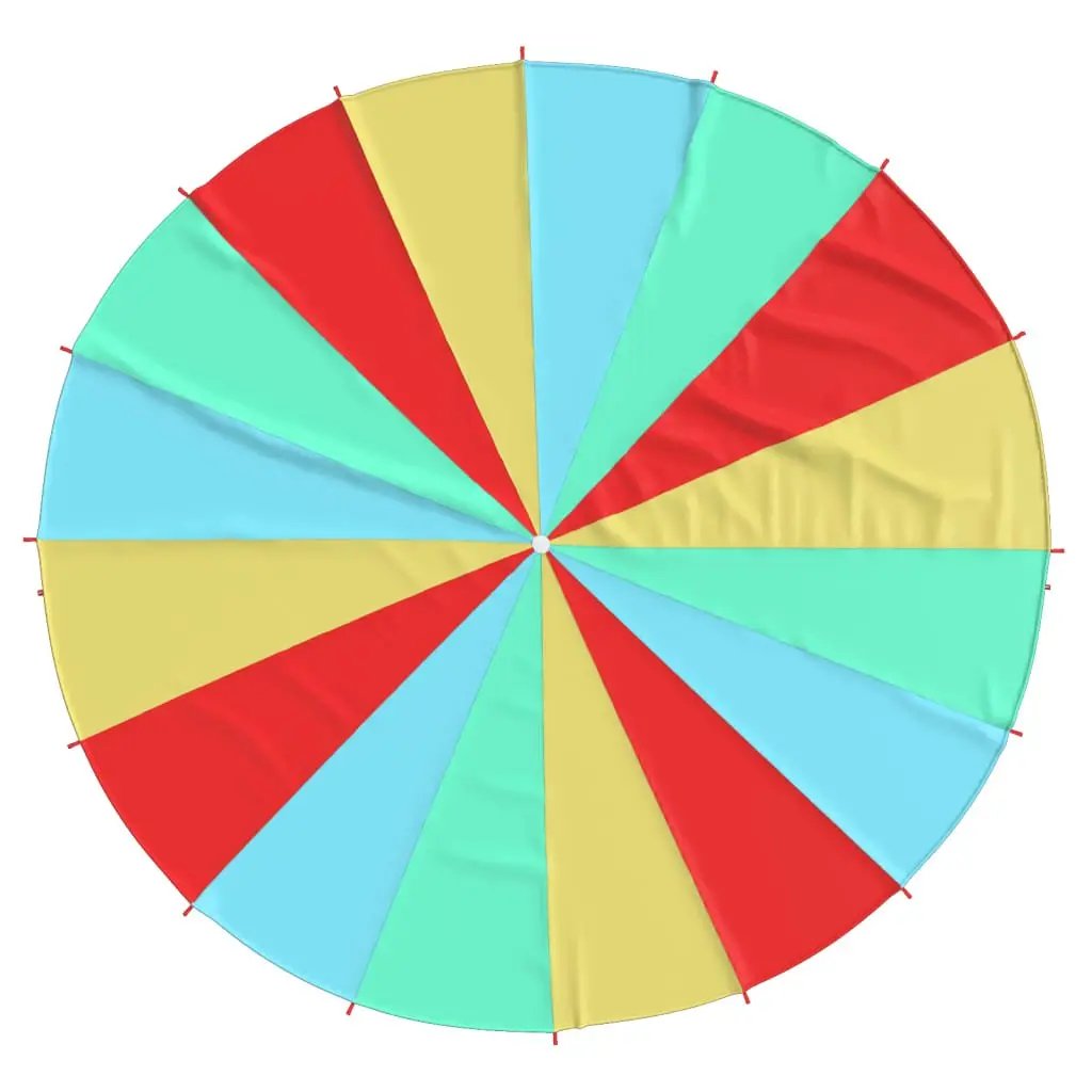 Kids Play Parachute for Group Activities 6m Diameter Rainbow Parachute with 16 Handles