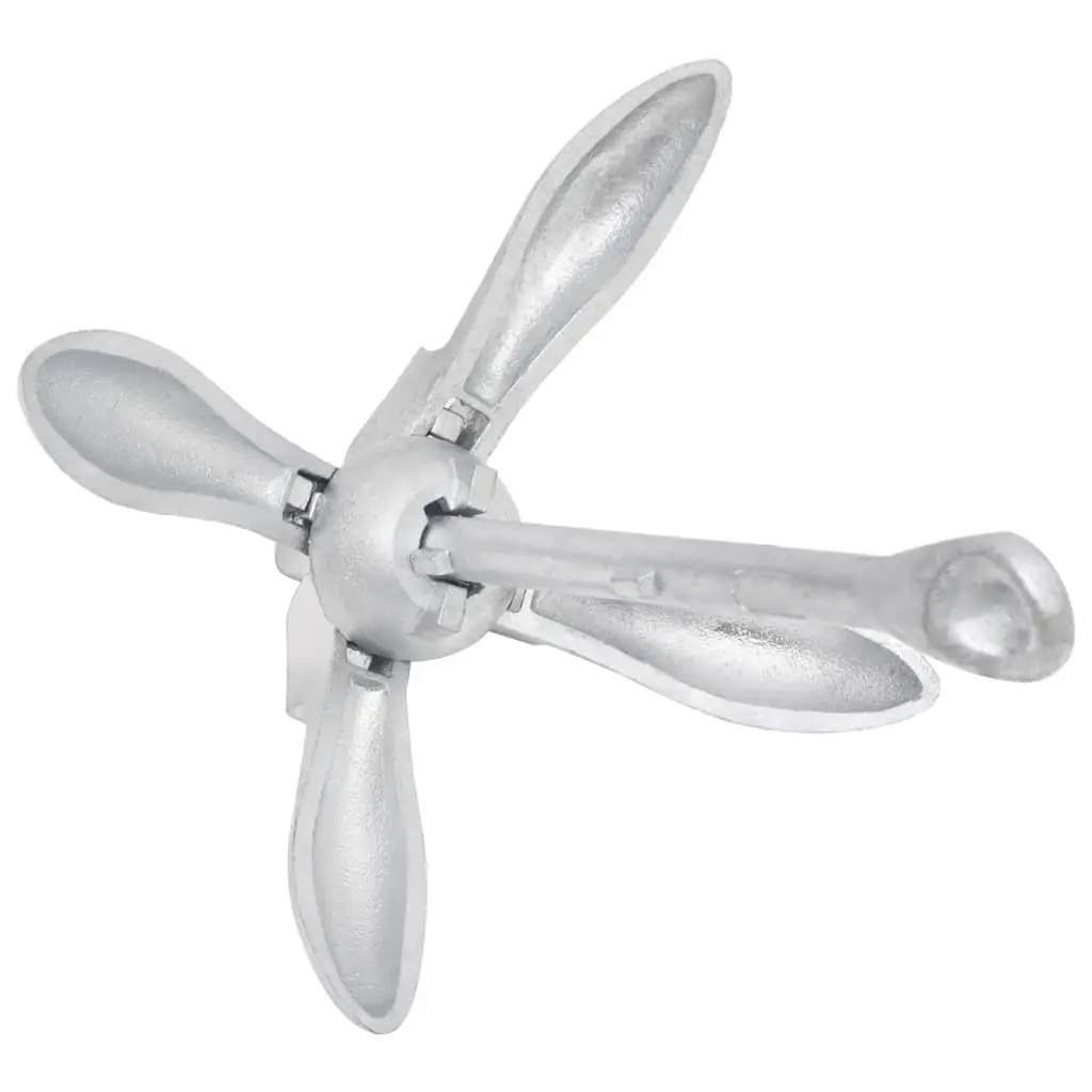 4kg 4-Claw Folding Anchor in Silver Cast Iron