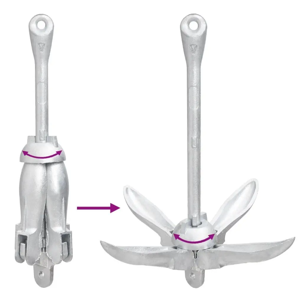 8kg Cast Iron Folding Anchor with Rope