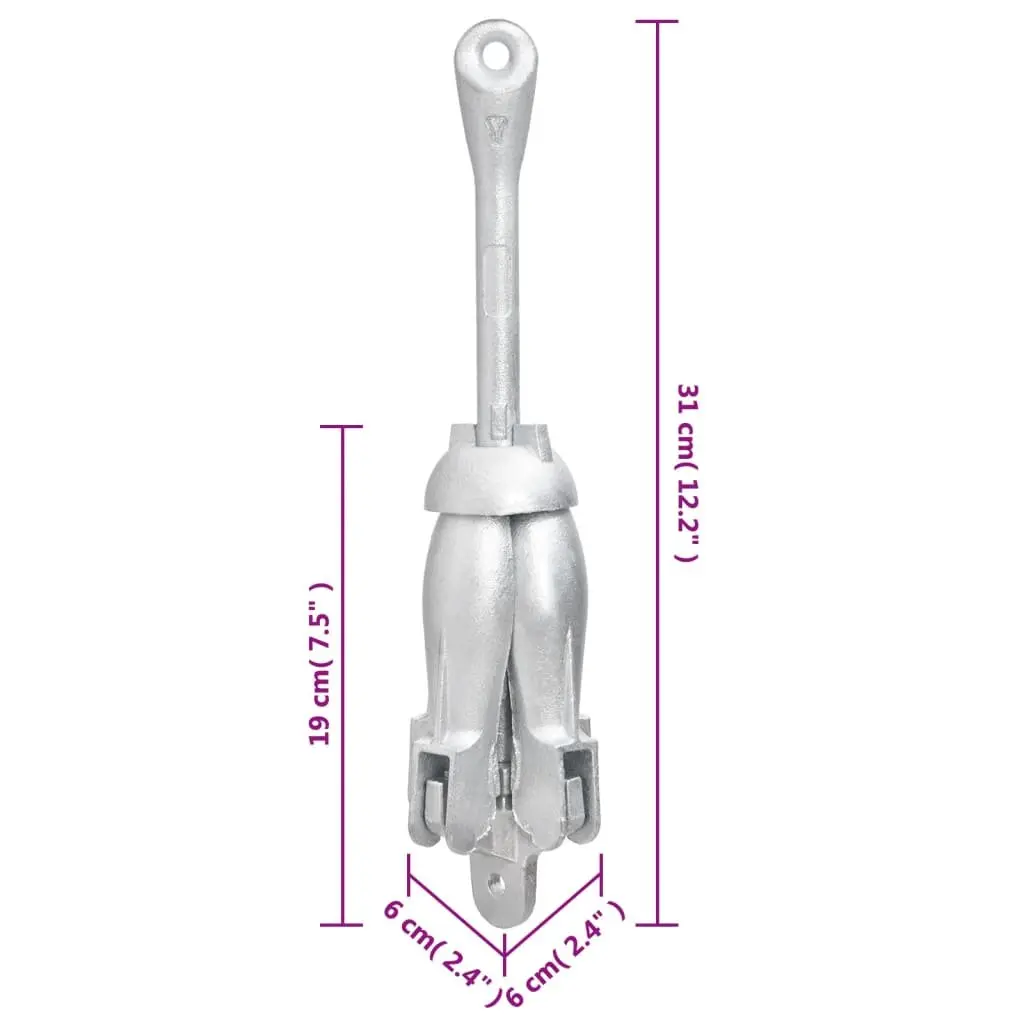 Folding Anchor 1.5kg for Boat Dinghy Kayak 4-Claw Grapnel