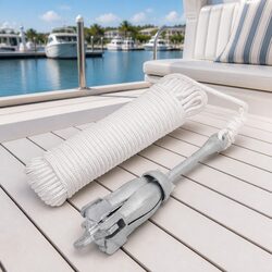 2.5 kg Silver Folding Anchor with 4-Claw Grapnel Design